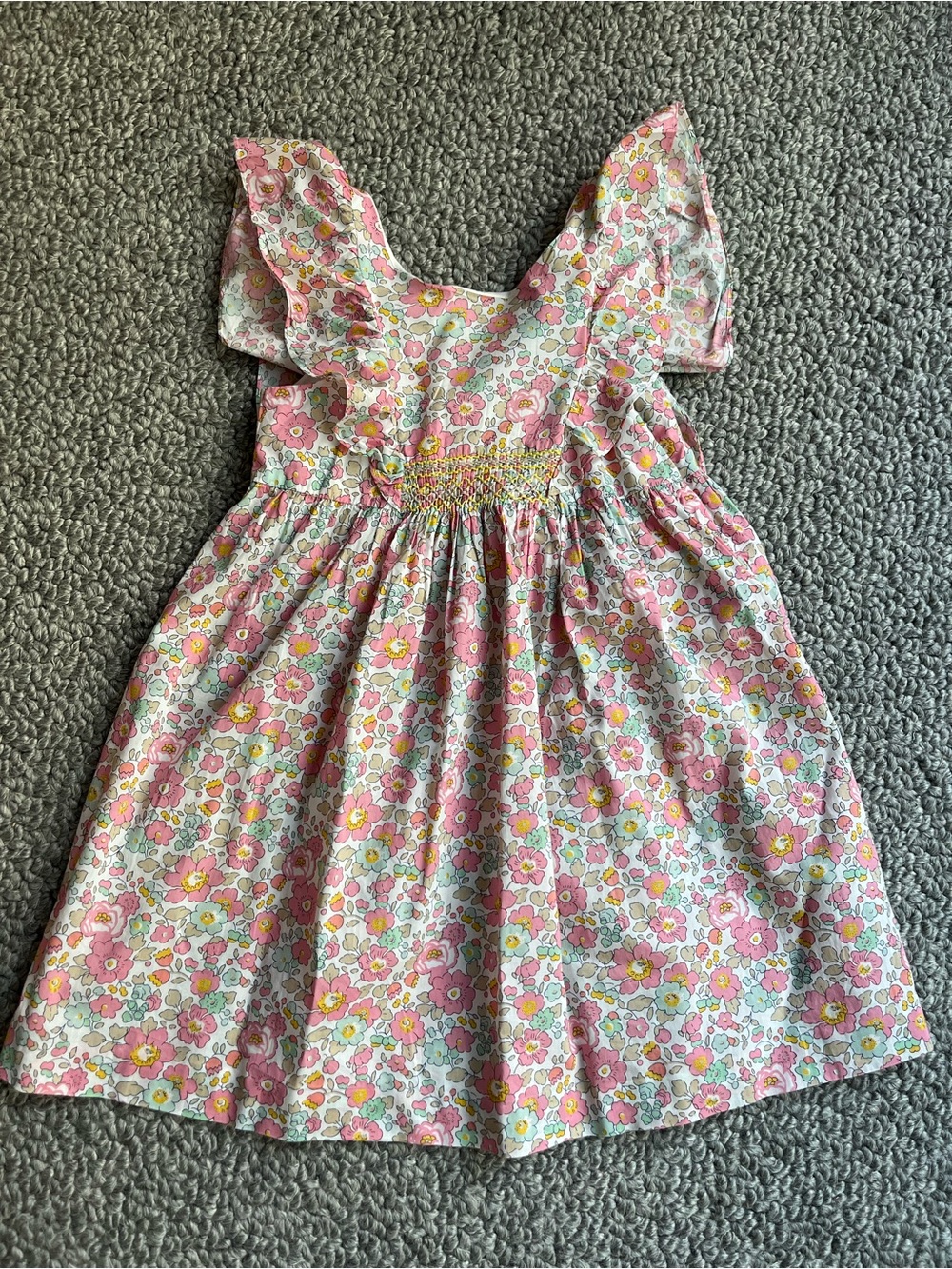Cyrillus Liberty Pink Floral Smocked Kids Dress